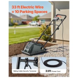 Electric Plate Compactor 5kN Force 3.9 in Depth, 3450 VPM Soil Compaction Machine 3304 sq.ft/h for Driveway Paver Landscaping