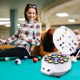 Automatic Pool Ball Washer Machine, Double Purpose 16 Ball Cleaner with 180W Motor & Noise Reduction Technology for Billiard Maintenance