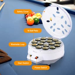 Automatic Pool Ball Washer Machine, Double Purpose 16 Ball Cleaner with 180W Motor & Noise Reduction Technology for Billiard Maintenance
