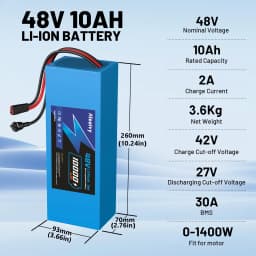 Brand+ Genuine Aleaivy 48V 10Ah 18650 13S4P Li-ion Battery Pack With 2A Charger And 30A BMS For 250W~1000W 48v Bicycle/Scooter