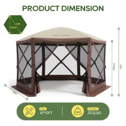 TCGBKAF 12x12FT Pop‑Up Gazebo with Mosquito Net, Heavy‑Duty Green Screen Tent One‑Click Setup Waterproof Sun Shelter Canopy Tent for Patio Backyard Camping Outdoor Events
