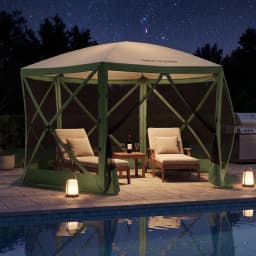 TCGBKAF 12x12FT Pop‑Up Gazebo with Mosquito Net, Heavy‑Duty Green Screen Tent One‑Click Setup Waterproof Sun Shelter Canopy Tent for Patio Backyard Camping Outdoor Events