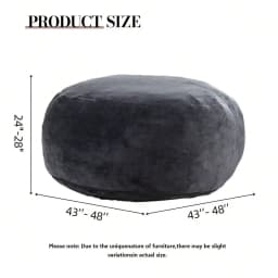 Bean Bag Chair With Memory Foam Filled, Fluffy Beanbag Boneless Couch With Soft Velvet Cover For Living Room, Playroom,Gray