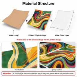 1pc Retro Rainbow Swirl Marble Print Women Tote Bag Handbag, Colorful Psychedelic Art Large Capacity Ladies Hand Tote Bag For Shopping Travel