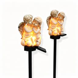 Couple Angel Solar Garden Stake Lights,Waterproof Outdoor LED Decorative Light,Angel Figurine Lawn Yard Courtyard Landscape Ornament Lamp