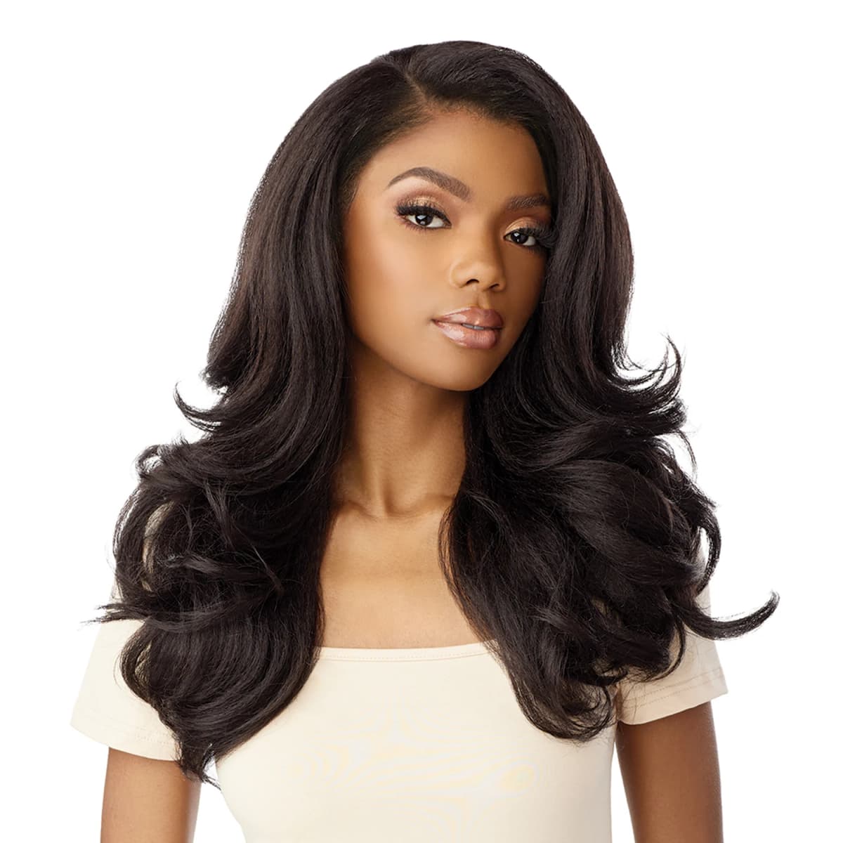 Sensationnel HD Lace Front Wig Curls Kinks N Co Glueless Kinky Edges 13X6 Kinky Blow Out 20", Synthetic