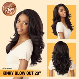 Sensationnel HD Lace Front Wig Curls Kinks N Co Glueless Kinky Edges 13X6 Kinky Blow Out 20", Synthetic