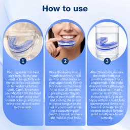 Adjustable Anti Snoring Mouthpiece for Adults, Boil and Bite Custom Fit Sleep Aid, 1mm-6mm Jaw Advancement Oral Device, Open Airflow Design, Reusable Night Guard with Portable Storage Case for Home Travel
