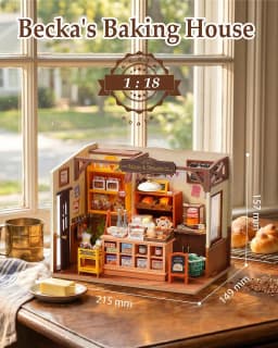 Robotime Rolife Becka's Baking House 3D Puzzle DIY Miniature Dollhouse Kit Amazing Gift for Children DG161