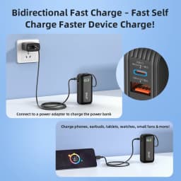 US-Y5200 10000mAh Color Screen Power Bank External Spare Battery Pack for Mobile Phone, Pad, 22.5W Fast Charger