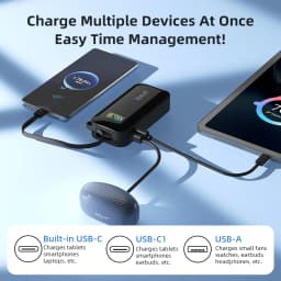 US-Y5200 10000mAh Color Screen Power Bank External Spare Battery Pack for Mobile Phone, Pad, 22.5W Fast Charger