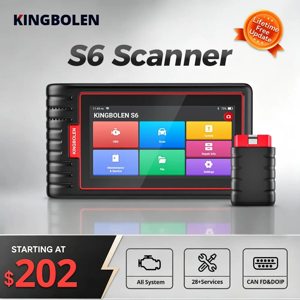 KINGBOLEN S6 Car Diagnostic Tool Automotive Code Reader OE All Systems Diagnostics OBD2 Scanner CAN FD/FCA/Renault SGW, automotive diagnostic scanner Lifetime Free Update for Auto DIY User