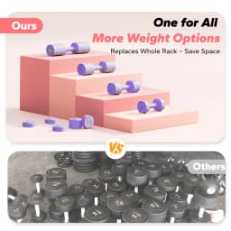MERACH 2 Adjustable Dumbbell Set 2.2/4.4/6.6/8.8 lbs 4-Level Quick Switch Hand Weights with Safety Lock Anti-Roll Flat Design Non-Slip Grip Compact Dumbbells for Women Men Home Office Full Body Workout