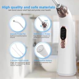 Oral Irrigator High Efficiency Vacuum Electronic Oral Flusher Water Pulse Tonsil Stone Remover Vacuum Electronic Tonsil Stone Removal Tool