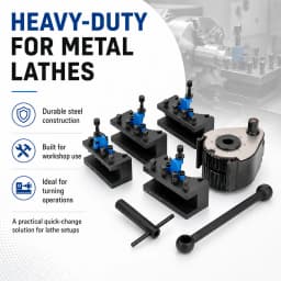 Aa Pro MAX Type Quick Change Tool Holder Set European Quenched 12x12 16x16mm for 120 to 220mm Lathe Bed Swing Turning Tool Post