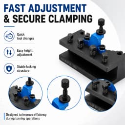 Aa Pro MAX Type Quick Change Tool Holder Set European Quenched 12x12 16x16mm for 120 to 220mm Lathe Bed Swing Turning Tool Post