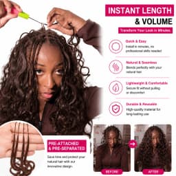 Miracle Knots #4 Chocolate Brown Body Wave Crochet Hair Extensions Pre Separated Feather Knotless Invisible Boho Braiding Hair 100% Human Hair Reusable Virgin Remy Soft Natural Wavy Easy Install For Women
