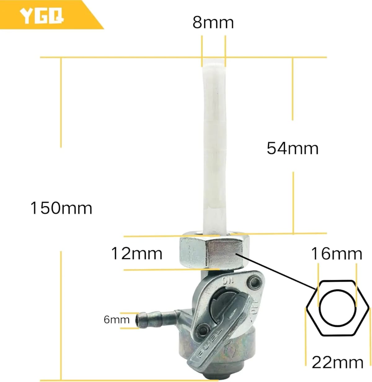 Generator Fuel Shut Off Valve for Predator 4000 6500 Generac 0J0974 M16x1.5mm fuel Petcock for Honda Centurion Duromax Powermate Powerhorse ETQ Gas Tank