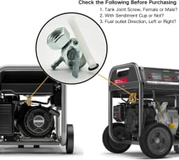 Generator Fuel Shut Off Valve for Predator 4000 6500 Generac 0J0974 M16x1.5mm fuel Petcock for Honda Centurion Duromax Powermate Powerhorse ETQ Gas Tank