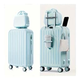 Pcs, 20 Inch Hardside Luggage Carry On Luggage With Cup Phone Charger Hard Shell Suitcases With Spinner Wheels Travel Suitcase
