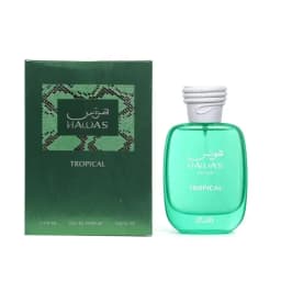 Hawas Tropical Men Eau De Parfum 100ml Coconut Fig Mint Scent Coconut Water Ginger Fig Leaf Opening Sandalwood Tonka Bean Musk Base for Summer Beach Daily Gift for Him