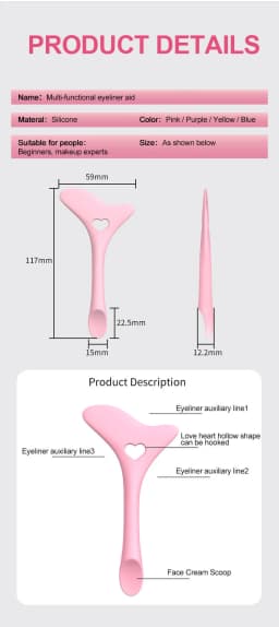 Silicone Nose Shadow Enhancement Aid, Eyeliner Makeup Card, Beauty Tool, Eyebrow Crescent Shield, Eyeliner Wonder, Beauty Scale.