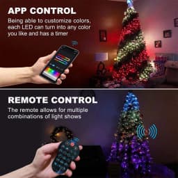 Smart Christmas Tree LED String Lights with Star Topper,Bluetooth APP Control Timer Music Sync Christmas Decoration Lights