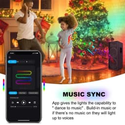 Smart Christmas Tree LED String Lights with Star Topper,Bluetooth APP Control Timer Music Sync Christmas Decoration Lights
