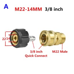 Brass M22 Female Swivel Quick Connect Adapter 3/8" 14mm/15mm High Pressure Washer Hose to Hose Gun to Pipe Connect for 3000PSI