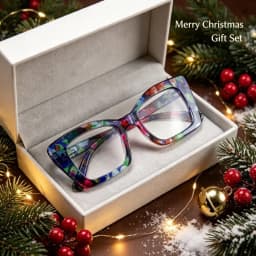 7-Piece Lady's Reading Glasses with Spring Hinges - Retro Style, Comfortable Fit, 1.0 to 4.0 Magnification, Print Design, Durable PC Frame for Women in Everyday Use, Everyday Glasses, Fashion Glasses, Christmas and Halloween Metal Hinges