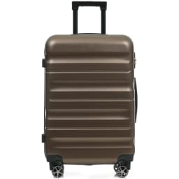 Hardshell ABS Luggage Set, 24-Inch Checked Suitcase with Spinner Wheels, Lightweight Travel Luggage with 2 Packing Cubes for Men & Women