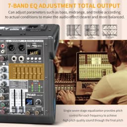 4-Channel Mixing Console for Home Audio, USB Sound Mixer Board with 99 DSP Effects, 48V Phantom Power and XLR Inputs, Perfect for Karaoke and Recording