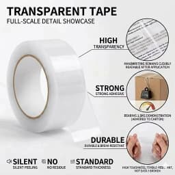Heavy Duty Transparent Adhesive Tape 4.5cm x 55 Yards 12 Rolls Clear Shipping Tape for Warehouse Use