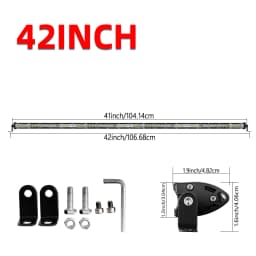42 inch Single Row Ultra-Thin LED Light Bar LED Pod Light 12-24V LED Work Light Off-Road LED Light Truck Off-Road ATV UTV SUV Off-Road Vehicle Lighting, Battery Not Included, Heat Dissipation