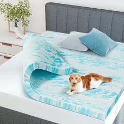 Premium Slow Rebound Memory Foam Mattress Topper Breathable Cooling Bed Pad Thick Sleep Cushion Orthopedic Mattress Cover Soft Support for Bedroom Guest Room Dormitory Apartment