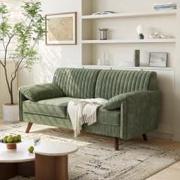 Modern Loveseat Sofa 64.5" for Small Space Living Room, Chenille Fabric 2-Seater Couch with High Legs(164cm), Comfy Small Apartment Sofa Green