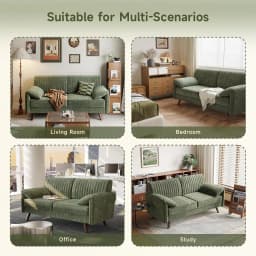 Modern Loveseat Sofa 64.5" for Small Space Living Room, Chenille Fabric 2-Seater Couch with High Legs(164cm), Comfy Small Apartment Sofa Green