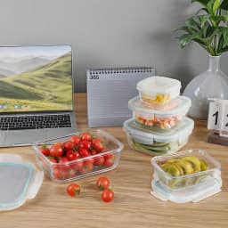 8 Pcs Glass Bowls with Airtight Lids, Glass Food Storage Containers, Meal Prep Containers Lunch Boxes, Microwave Refrigerator Dishwasher Safe for Kitchen Food Storage