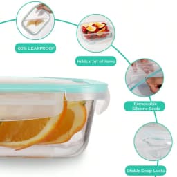 8 Pcs Glass Bowls with Airtight Lids, Glass Food Storage Containers, Meal Prep Containers Lunch Boxes, Microwave Refrigerator Dishwasher Safe for Kitchen Food Storage
