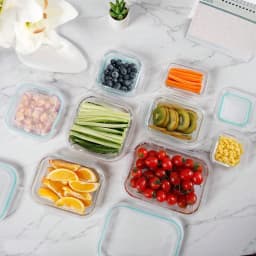 8 Pcs Glass Bowls with Airtight Lids, Glass Food Storage Containers, Meal Prep Containers Lunch Boxes, Microwave Refrigerator Dishwasher Safe for Kitchen Food Storage