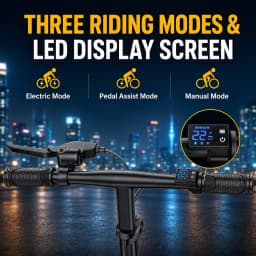 14inch Folding E Bike with 500W Motor, 48V Removable Battery, 30-45 Miles Max Range, Commuter Electric Bicycle