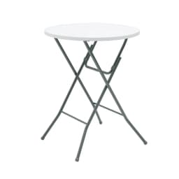 31 Round High Top Folding Table, 40 Inch Tall Bar Table with Sturdy Metal Frame, Portable Indoor Outdoor Party Table for Events Patio Balcony Kitchen Dining, Space Saving Easy Clean