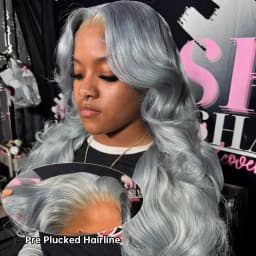 Silver Grey Wig Human Hair Lace Front Wig Body Wave 30 40 Inches 13x6 Transparent Lace Frontal Wig Pre Plucked Peruvian Silver Gray Lace Front Human Hair Wig Bone Straight Ash Gray Colored Human Hair Wigs Free Shipping