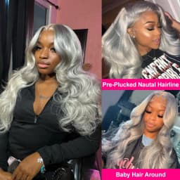 Silver Grey Wig Human Hair Lace Front Wig Body Wave 30 40 Inches 13x6 Transparent Lace Frontal Wig Pre Plucked Peruvian Silver Gray Lace Front Human Hair Wig Bone Straight Ash Gray Colored Human Hair Wigs Free Shipping