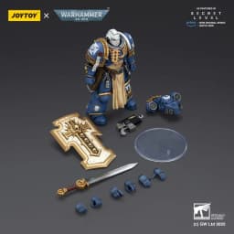 JOYTOY Warhammer 40K Ultramarines Levantus with Power Sword Stormshield and Bolt Pistol Figure Collection Gift for Adults
