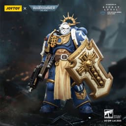 JOYTOY Warhammer 40K Ultramarines Levantus with Power Sword Stormshield and Bolt Pistol Figure Collection Gift for Adults