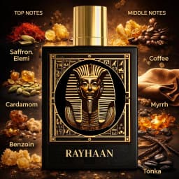 Rayhaan Pharaoh – Spicy, Coffee, Amber, Sweet – Eau de Parfum Spray Long-Lasting Fragrance for Unisex, 3.4 Ounce / 100ml
