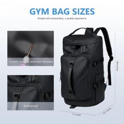3 IN 1 Gym Bag Men Weekender Travel Duffel Tote Bag Backpack Hybrid Travel Hiking Rucksack Overnight Bag Convertible Waterproof Sports Bags, Durable