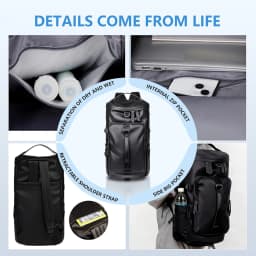 3 IN 1 Gym Bag Men Weekender Travel Duffel Tote Bag Backpack Hybrid Travel Hiking Rucksack Overnight Bag Convertible Waterproof Sports Bags, Durable