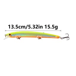 10pcs Laser Long Minnow Hard Bait Fishing Lure Swimbait 13.5cm 15g